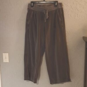 Pact organic velour gray cropped pants